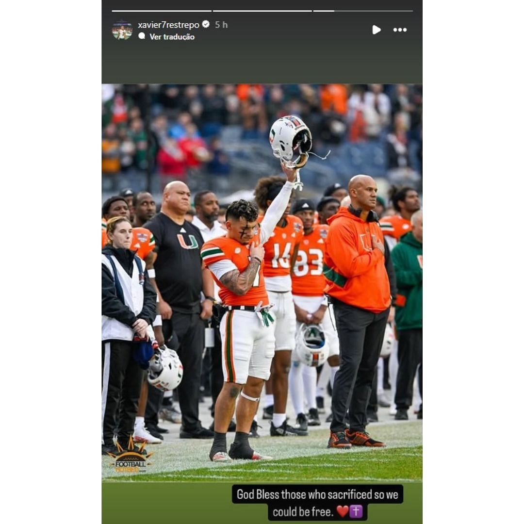 Xavier Restrepo sent a strong message on Memorial Day